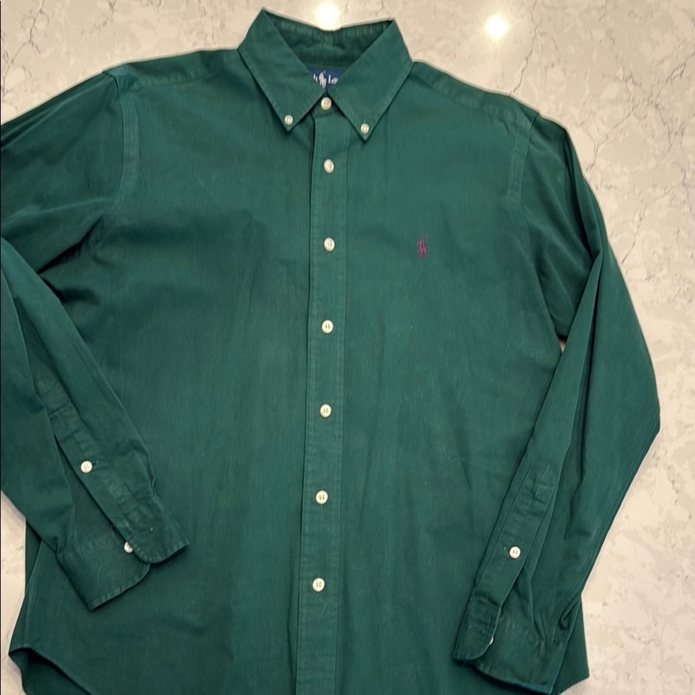 Ralph Lauren Men's Button Down Hunter Green Shirt